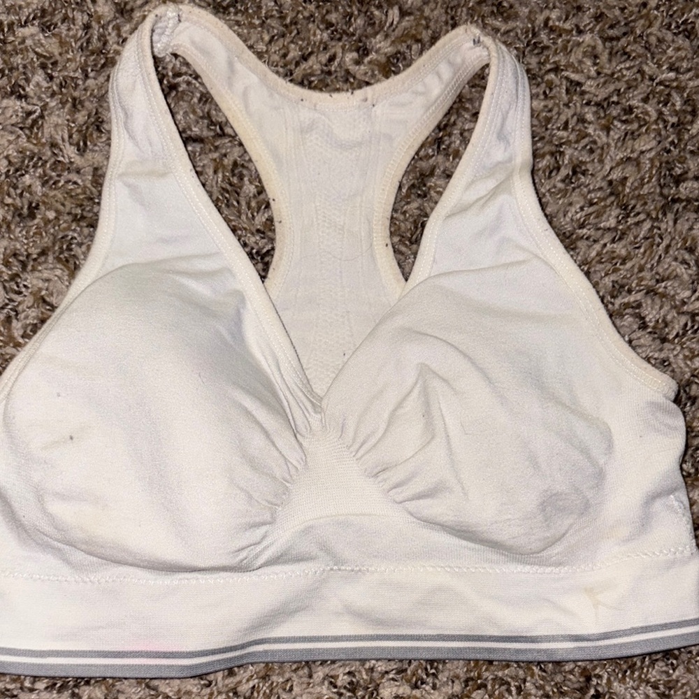 Women's White Racerback Sports Bra